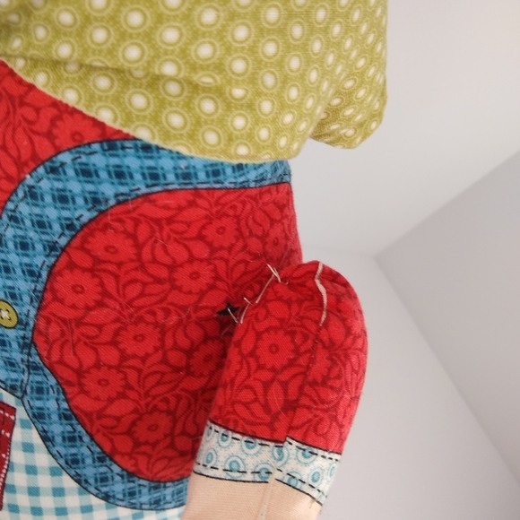 Handmade Patchwork Hen, Girl and Bear?? Plush Pillows - Picture 9 of 13